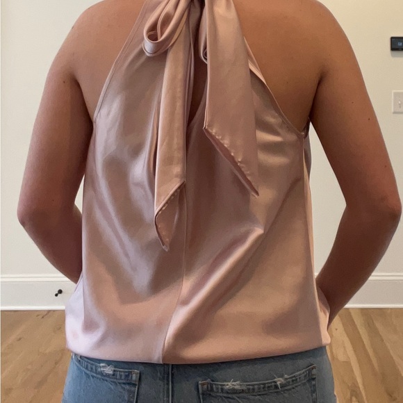 Thrifted Satin Halter Tie Neck Top - Picture 2 of 2